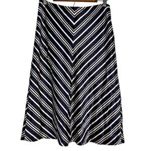 Vintage Pendleton 100% Silk Chevron Midi Skirt Women’s 12 Timeless Preppy